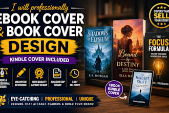 ebook cover design and book cover design and kindle cover