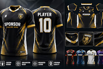 design custom sublimation jersey for basketball, soccer, esports, gaming teams