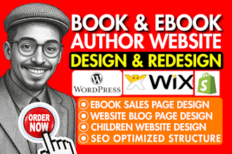 build wix book author website author website ebook website author landing page