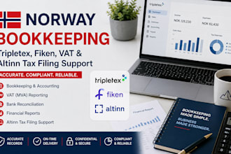 do norway bookkeeping, tripletex, fiken, vat and altinn tax filing support