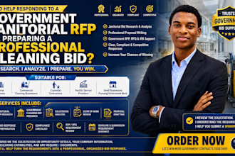 research janitorial rfps and write government cleaning bid proposals