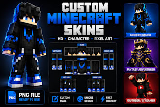 create custom minecraft skins, HD skins and unique character skins