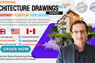 draw, redraw stamps architectural floor plans barndominium masterplan,pole barns