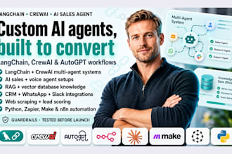 build custom ai agent langchain workflow automation crm ai sales agent crewai