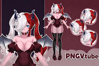 design a custom pngtuber vtuber model in anime or chibi style