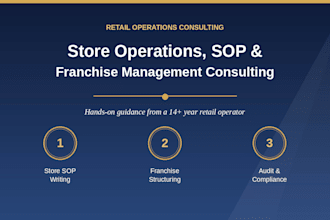 consult on retail store operations, sop, and franchise management