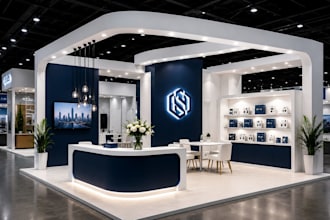 design your 3d trade show booth, exhibition stand, kiosk or stall for events