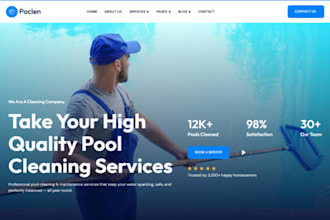 design wix pool cleaning website swimming pool maintenance company website
