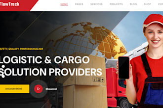 design wix courier website delivery service logistics booking website