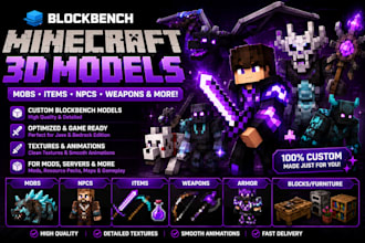 create custom minecraft blockbench models, mobs, items and characters