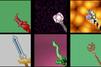create custom minecraft weapons, swords, guns, armor, 3d models and rpg weapon