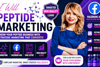peptide marketing, peptide facebook ads, peptide page setup peptide ads