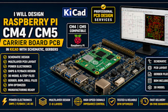 design raspberry pi cm4 cm5 carrier board pcb in kicad with schematic, gerbers