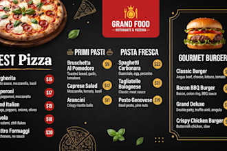design digital food menu do restaurant menu design cafe food truck hotel menu