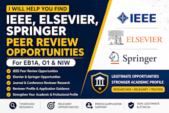 help you find ieee elsevier springer peer review opportunities for eb1a o1 niw
