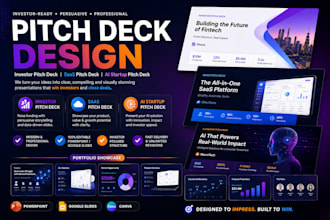 design investor pitch deck, saas pitch deck or ai startup pitch deck
