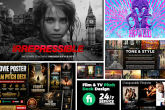 design film, documentary, TV web series, show, podcast pitch deck, lookbook, epk