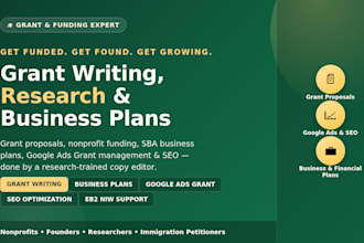 be your grant writer, and copy editor for grant applications