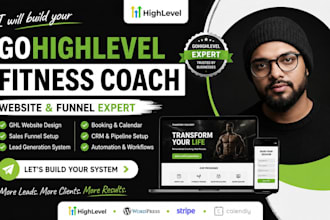 build gohighlevel gym fitness coach website ghl health coach booking funnel