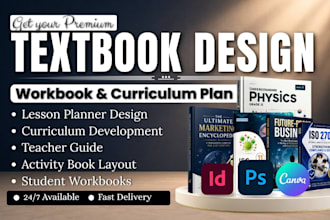 redesign and design your textbook workbook interior layout for curriculum seller