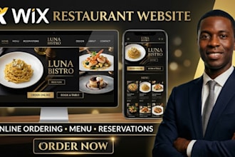 design a wix restaurant website with online ordering