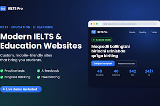 build an ielts learning website with practice tests and ai feedback