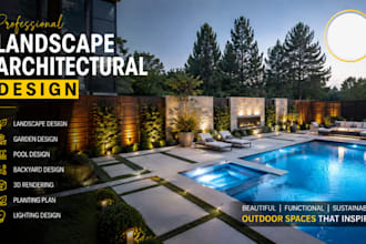 do landscape design, architectural site plan, garden and backyard design