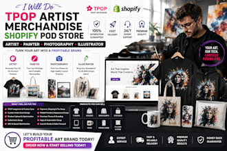 tpop spod artist painter photography illustrator  merchandise shopify pod store