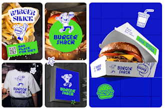 design a modern fast food logo and food branding