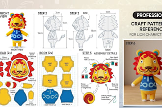 create custom plushie designs and sewing patterns for manufacturing