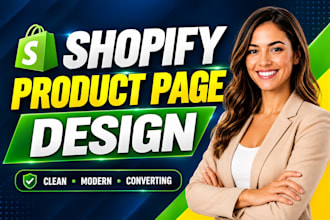 design shopify product page, redesign shopify landing page by pagefly, gempages