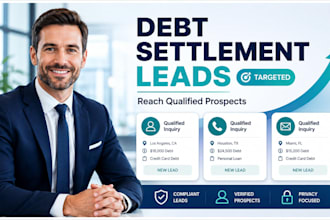 generate debt settlement leads debt relief  consolidation leads meta ads setup
