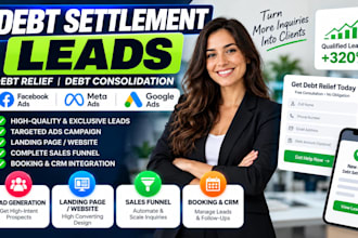 debt settlement leads debt relief leads debt consolidation fb ads sales funnel