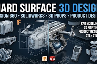 do hard surface design fusion 360 3d props solidworks product design 3d printing