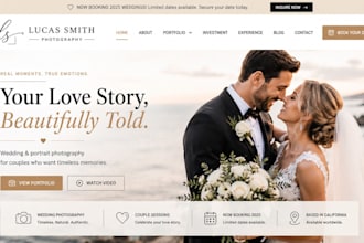 create wordpress photography website wedding photographer wedding portrait
