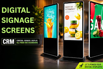 setup and design  CRM  dashboards for digital signage screens