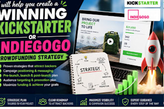 help you create a winning kickstart or indiegogo crowdfunding strategy