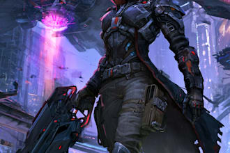 sci fi character illustration or sci fi character