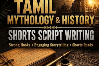 write engaging tamil mythology and history shorts scripts