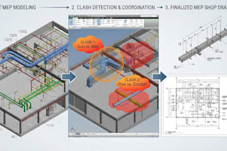 provide mep shop drawings, clash detection and revit modeling