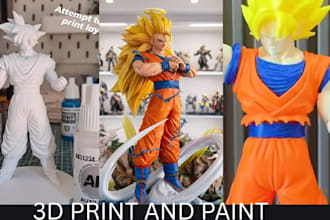 3d print and paint anime figure action figure stl resin printing statue 3d print