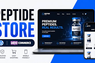 build a peptide wordpress website design woocommerce peptide store peptide ads