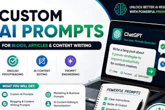 create custom ai prompts for blogs, articles and content writing