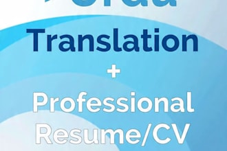 do english to urdu translation and professional resume writing
