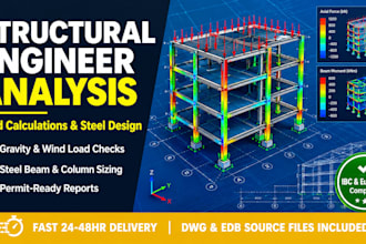 do structural engineer analysis, load calculations, and steel design