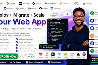deploy migrate vercel to netlify, replit to hipaa AWS cloud lovable to fullstack