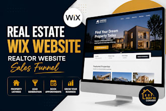 design or redesign real estate wix website, realtor wix website and sales funnel
