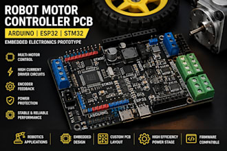 robot motor controller pcb arduino esp32 stm32 embedded electronics prototype