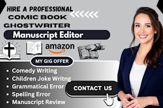 be your comic book ghostwriter script writing children story book writer