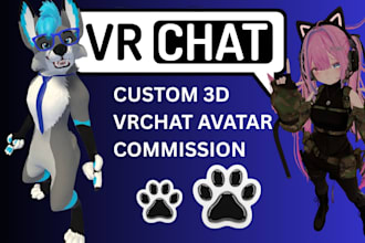 create 3d anime vrchat avatar vrc avatar nsfw 3d model vrchat fursona
